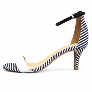Dirty Laundry Navy Peep Toe Nautical Heels Sz 7 Med